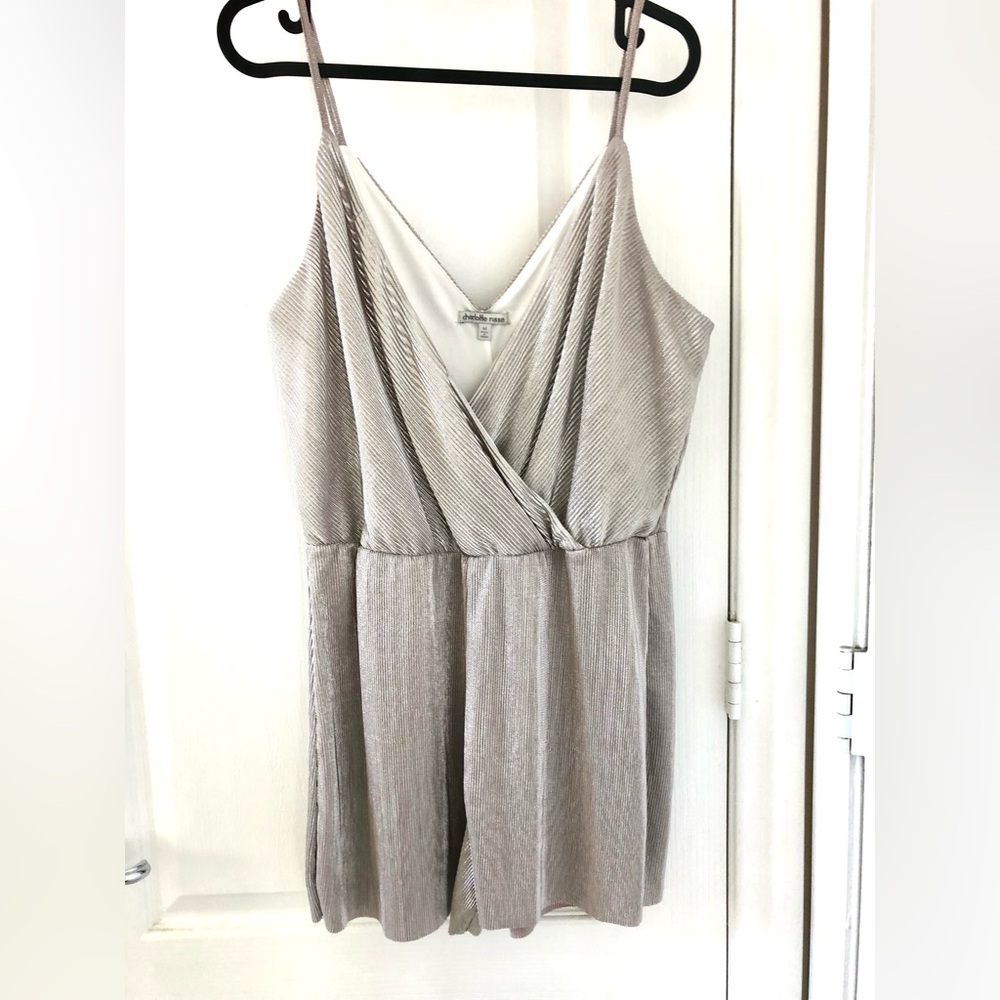Charlotte Russe Metallic Beige Dress